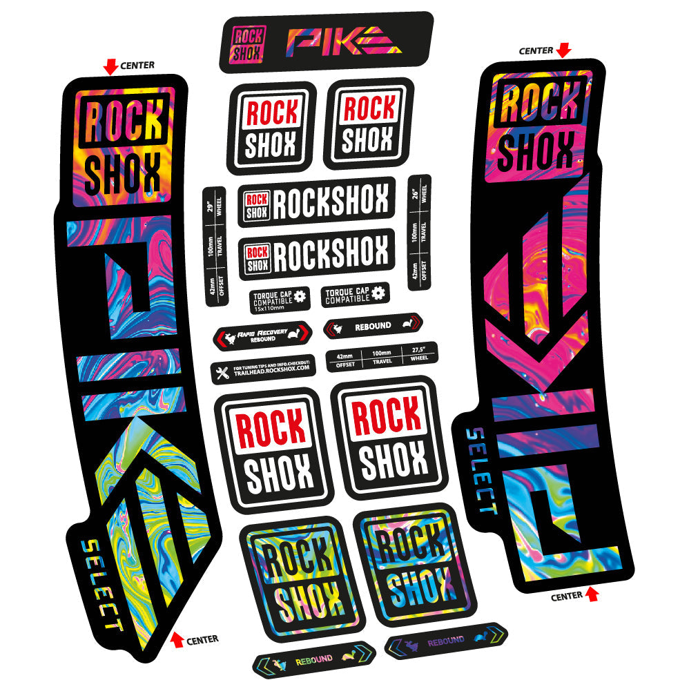 Autocollant Rock Shox Pike Select 2023 Vélo Fourche vinyle autocollant