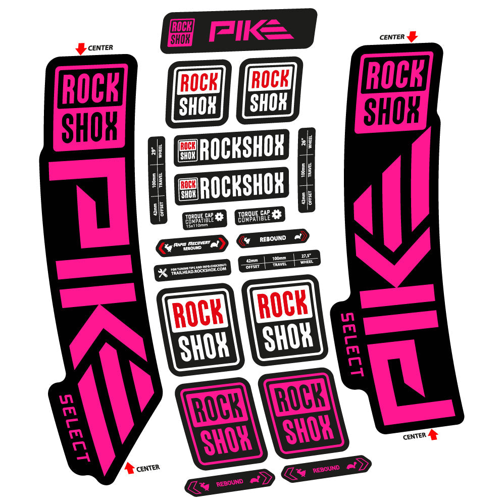 Autocollant Rock Shox Pike Select 2023 Vélo Fourche vinyle autocollant