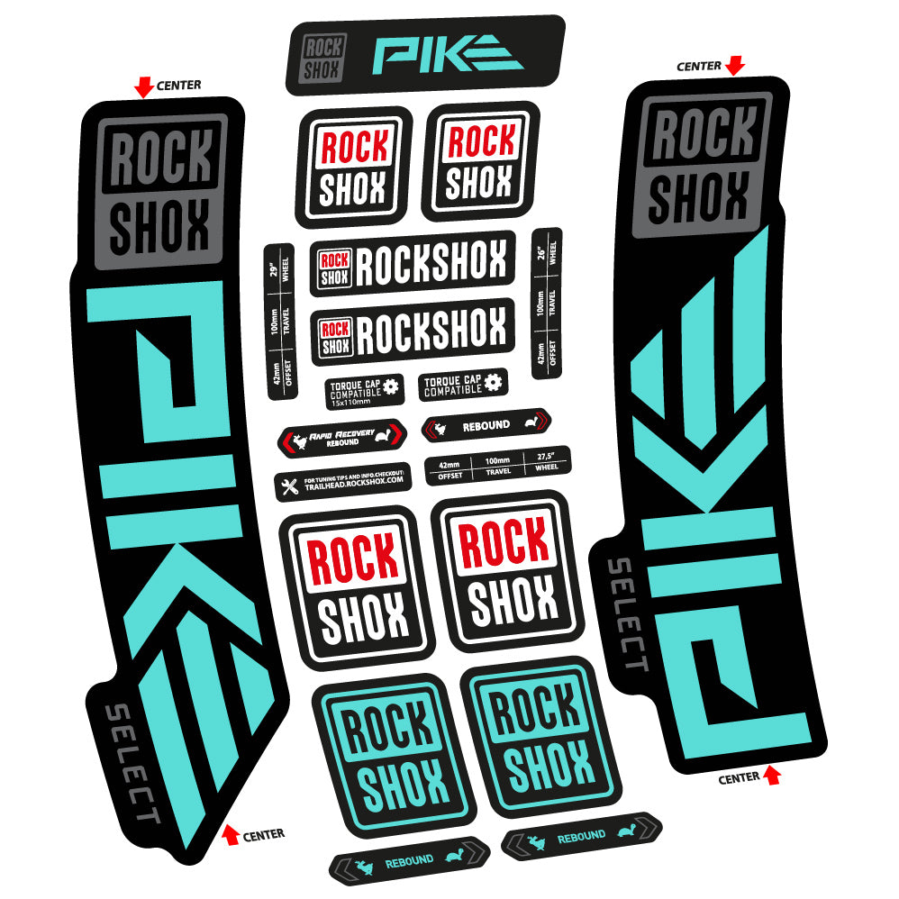 Autocollant Rock Shox Pike Select 2023 Vélo Fourche vinyle autocollant
