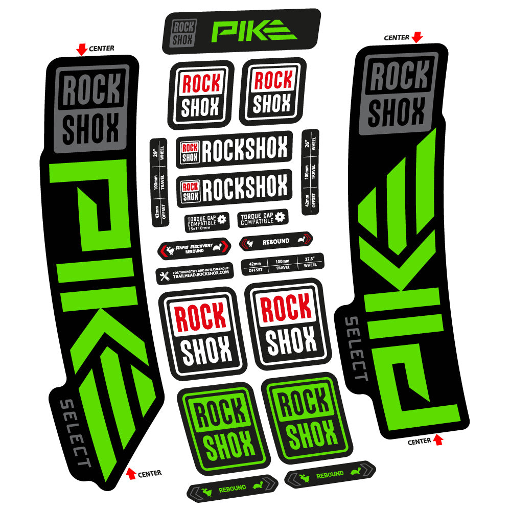 Autocollant Rock Shox Pike Select 2023 Vélo Fourche vinyle autocollant