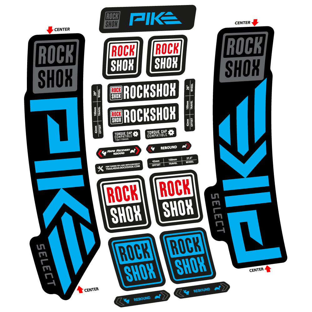 Autocollant Rock Shox Pike Select 2023 Vélo Fourche vinyle autocollant