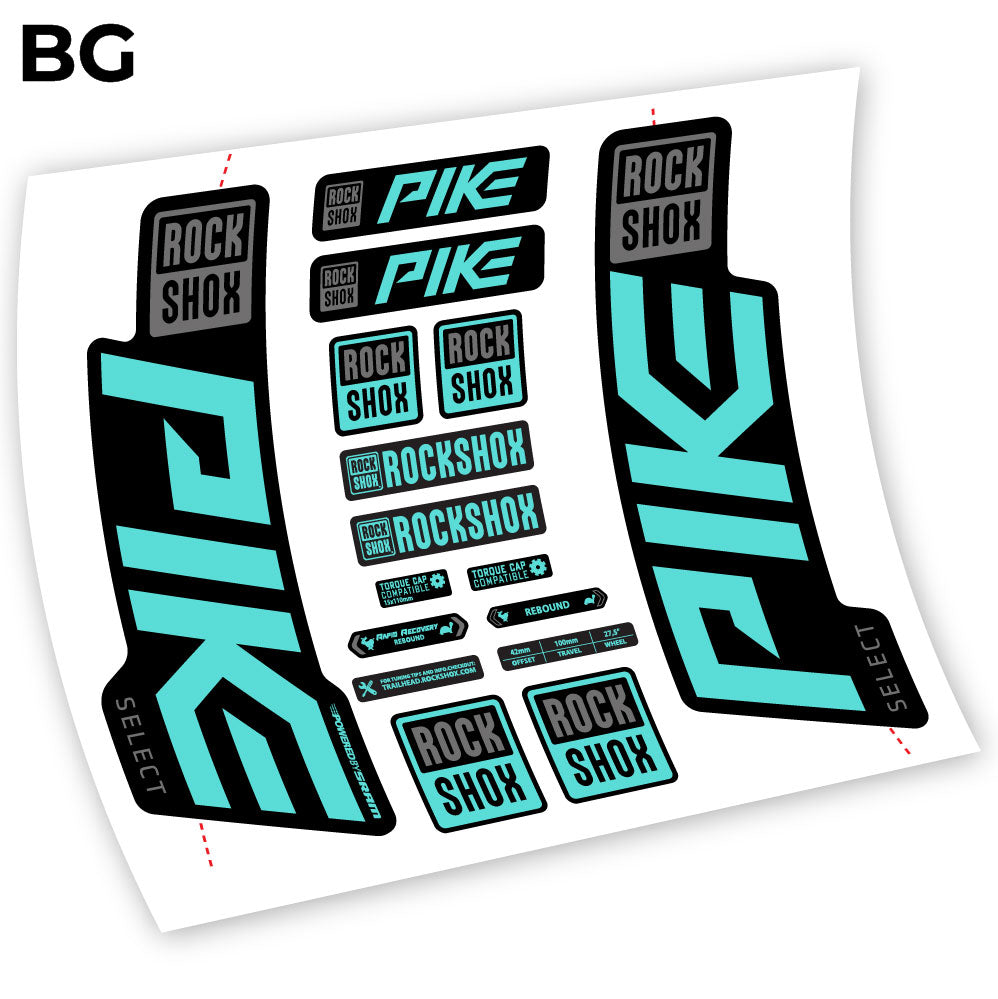 Autocollant Rock Shox Pike Select 2021, Vélo Fourche, autocollant vinyle
