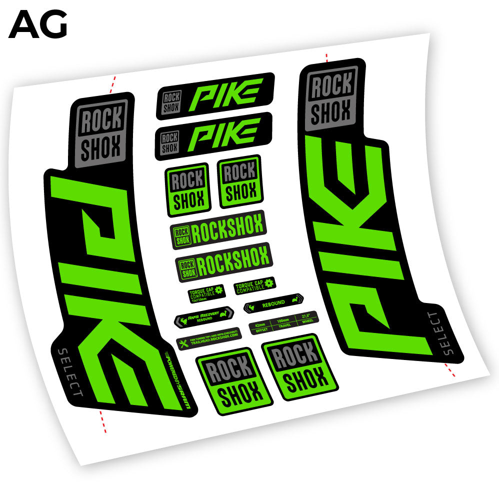 Autocollant Rock Shox Pike Select 2021, Vélo Fourche, autocollant vinyle
