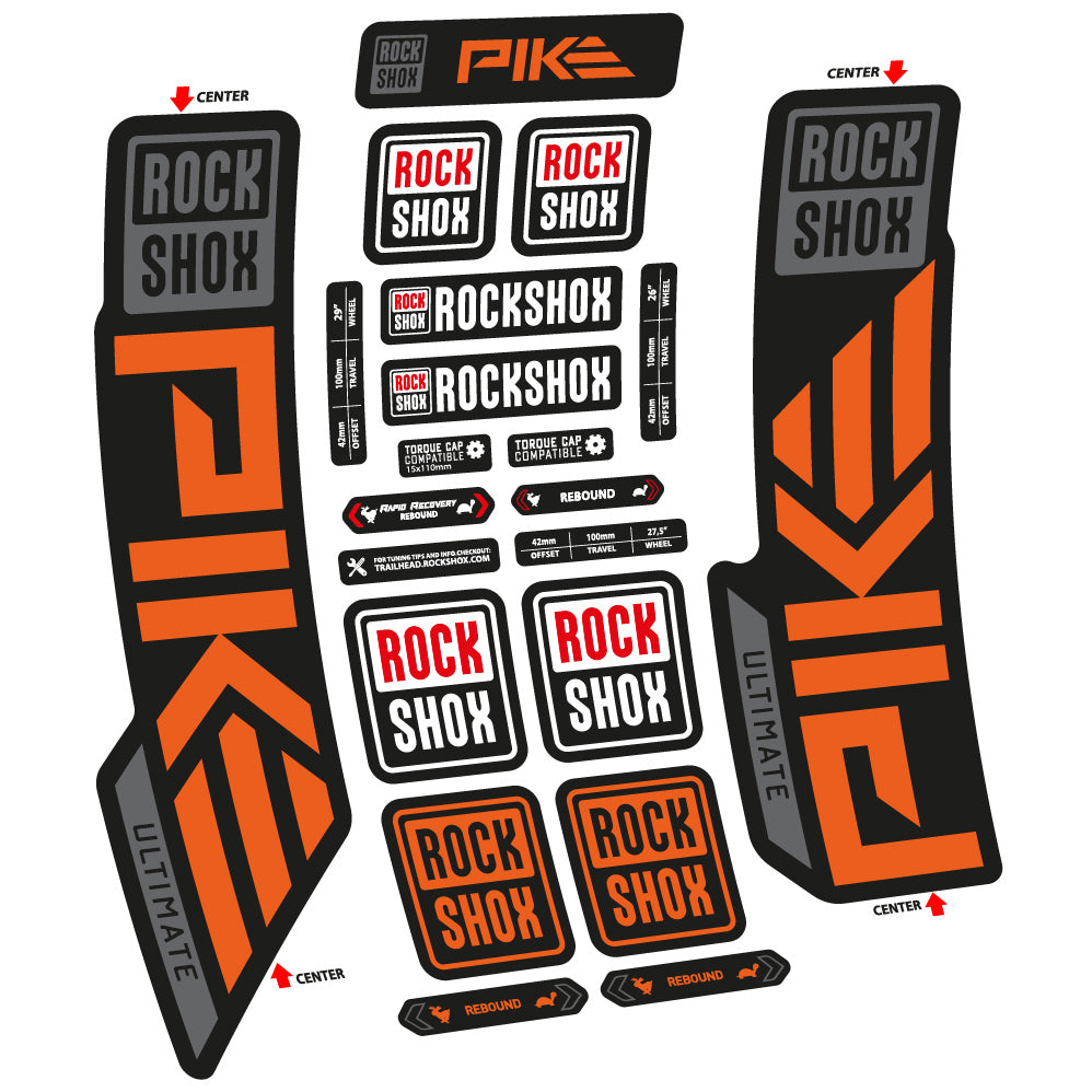Autocollant Rock Shox Pike Ultimate 2023 Vélo Fourche vinyle autocollant