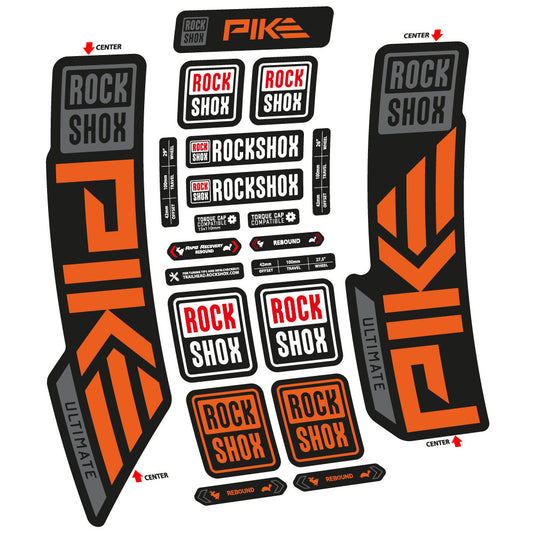 Autocollant Rock Shox Pike Ultimate 2023 Vélo Fourche vinyle autocollant