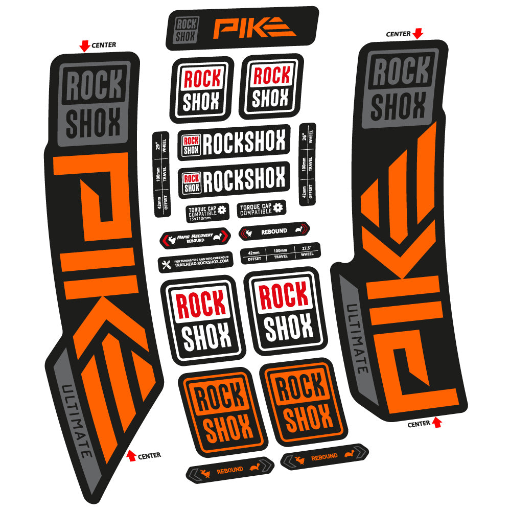 Autocollant Rock Shox Pike Ultimate 2023 Vélo Fourche vinyle autocollant