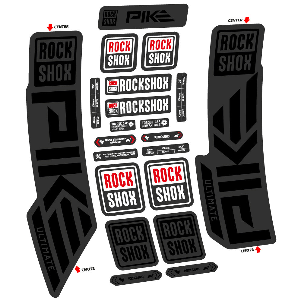 Autocollant Rock Shox Pike Ultimate 2023 Vélo Fourche vinyle autocollant
