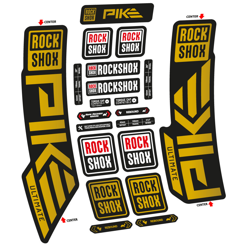 Autocollant Rock Shox Pike Ultimate 2023 Vélo Fourche vinyle autocollant