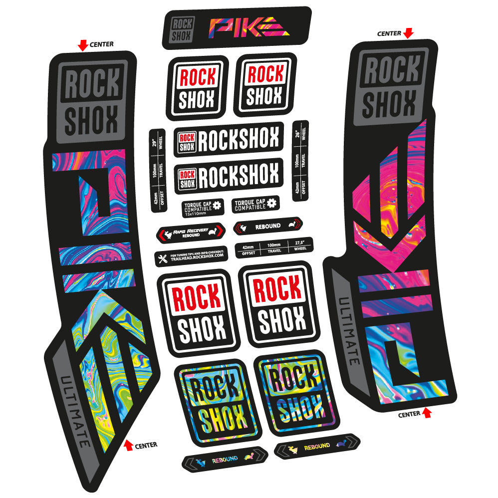 Autocollant Rock Shox Pike Ultimate 2023 Vélo Fourche vinyle autocollant