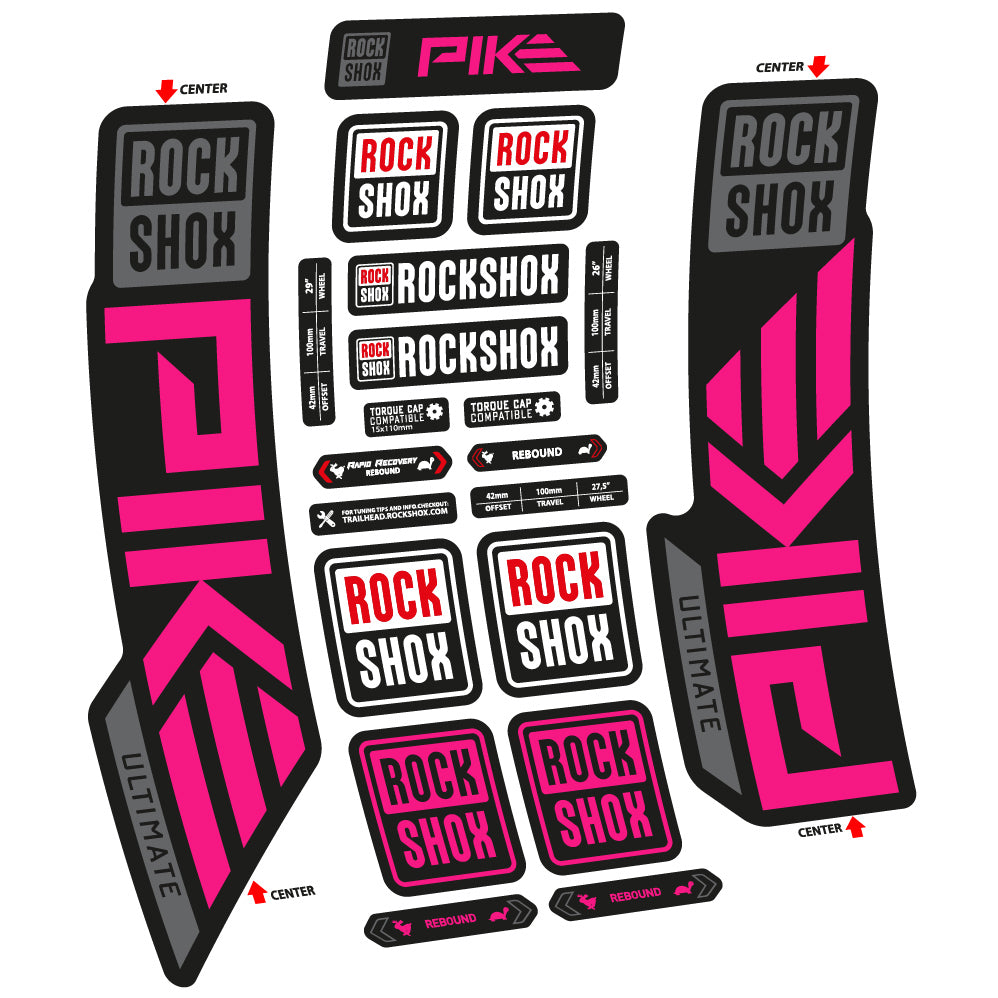 Autocollant Rock Shox Pike Ultimate 2023 Vélo Fourche vinyle autocollant