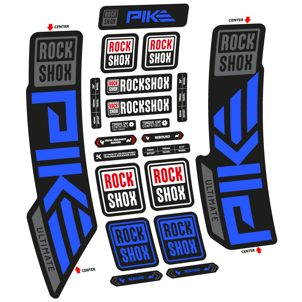 Autocollant Rock Shox Pike Ultimate 2023 Vélo Fourche vinyle autocollant