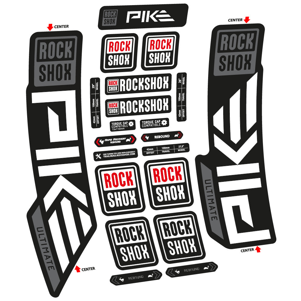 Autocollant Rock Shox Pike Ultimate 2023 Vélo Fourche vinyle autocollant