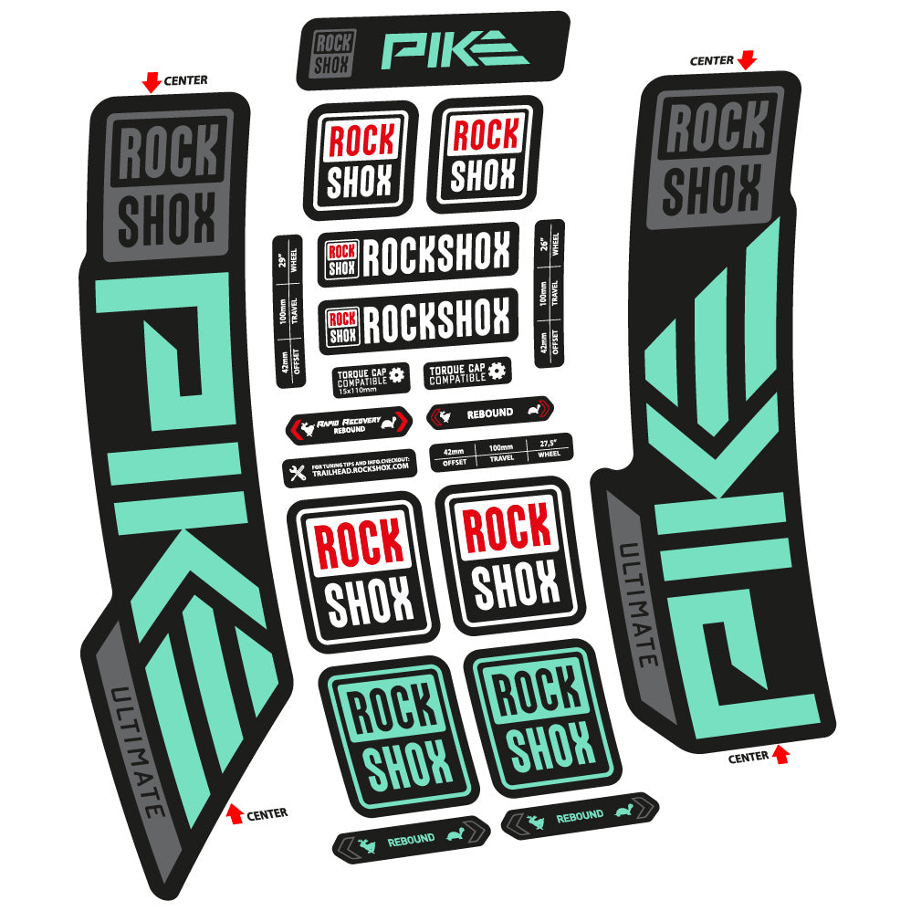 Autocollant Rock Shox Pike Ultimate 2023 Vélo Fourche vinyle autocollant