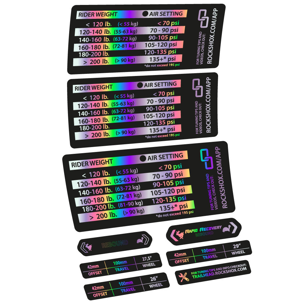 Autocollant Rock Shox RS1 table de pression, Fourche 29, autocollant Vélo vinyle