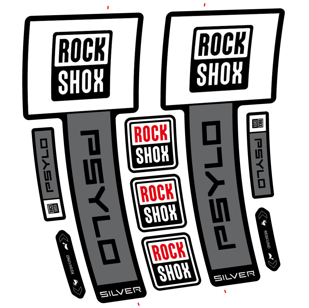 Autocollant RockShox Psylo Silver 2025, Fourche 29, Autocollant Vélo vinyle