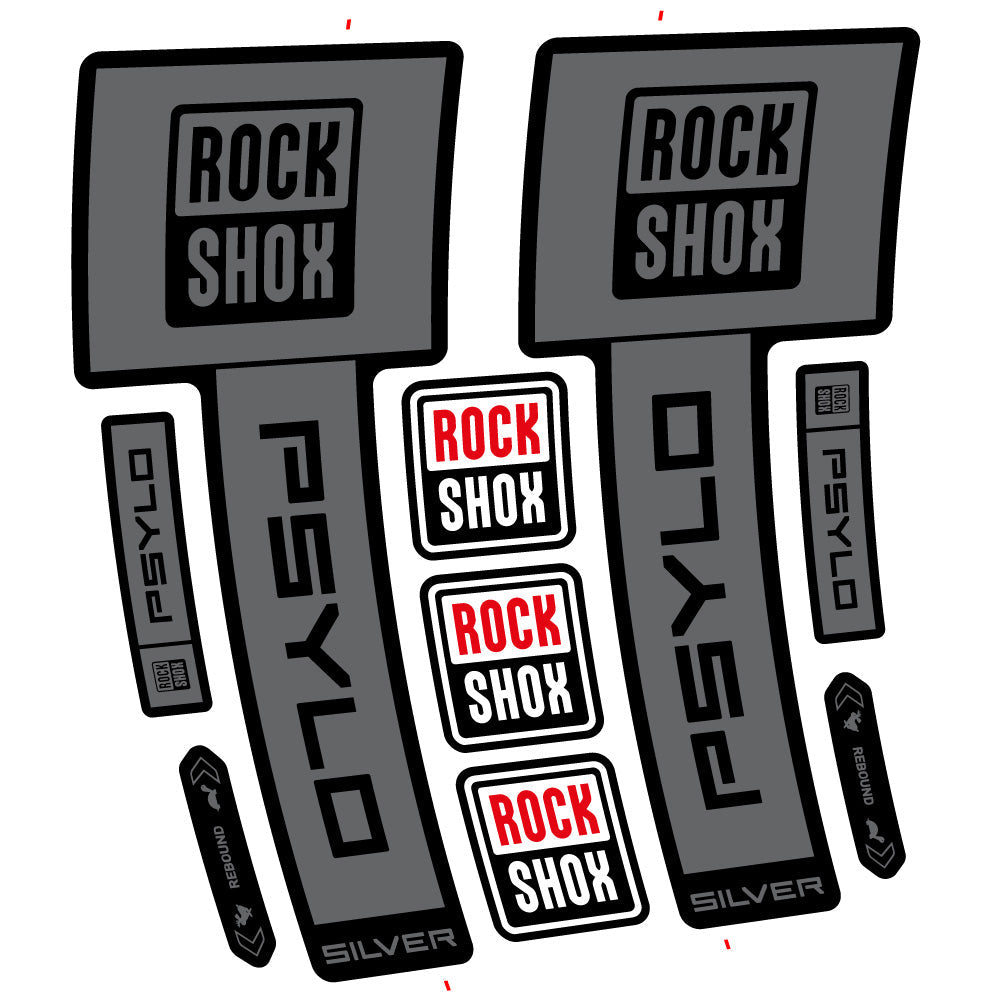 Autocollant RockShox Psylo Silver 2025, Fourche 29, Autocollant Vélo vinyle