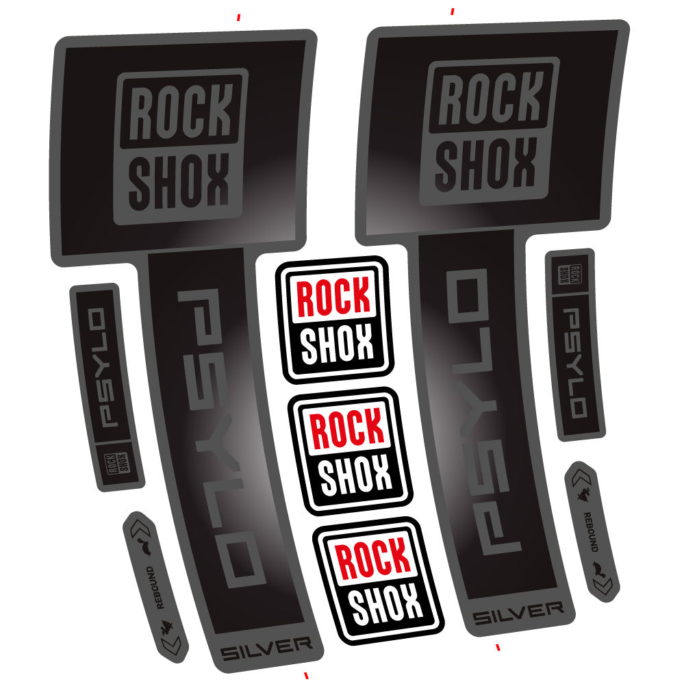 Autocollant RockShox Psylo Silver 2025, Fourche 29, Autocollant Vélo vinyle