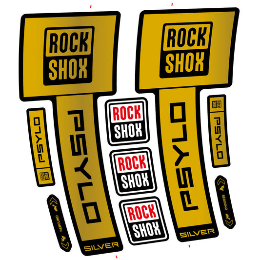 Autocollant RockShox Psylo Silver 2025, Fourche 29, Autocollant Vélo vinyle