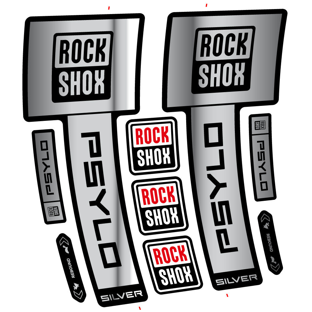 Autocollant RockShox Psylo Silver 2025, Fourche 29, Autocollant Vélo vinyle