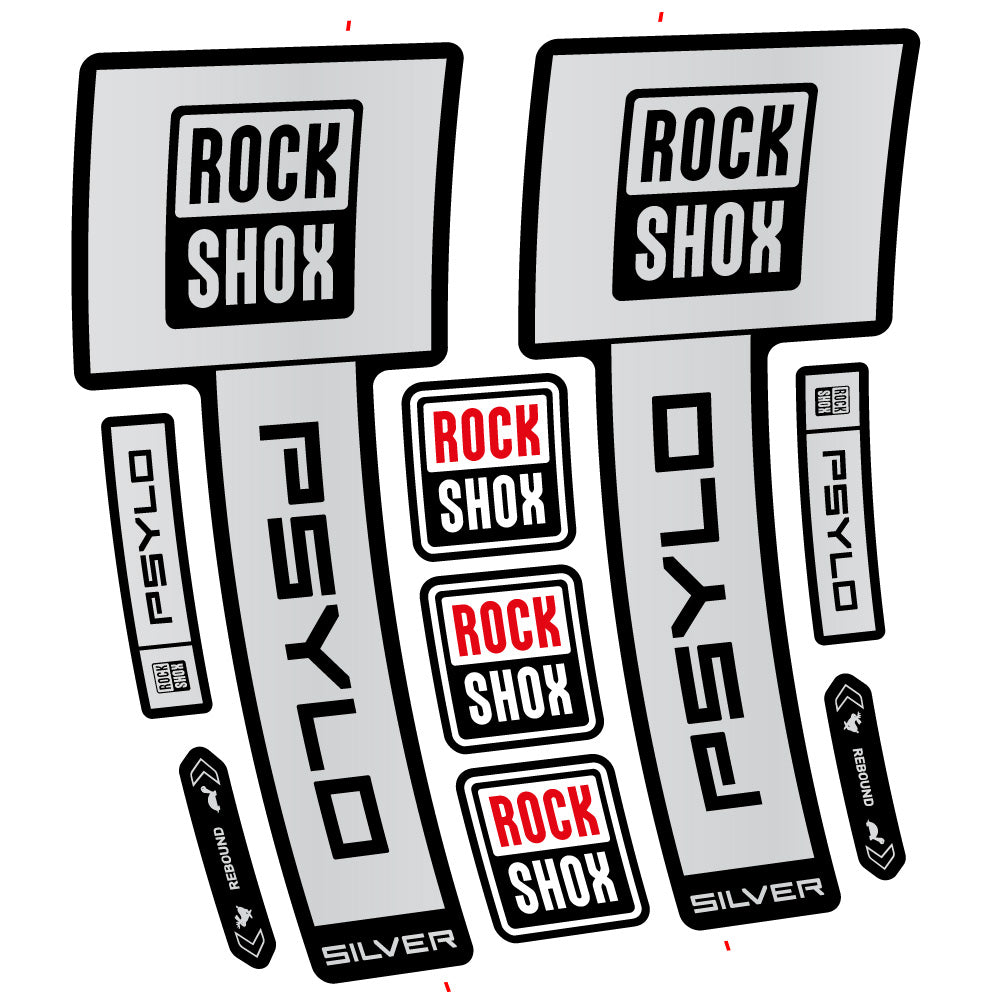 Autocollant RockShox Psylo Silver 2025, Fourche 29, Autocollant Vélo vinyle