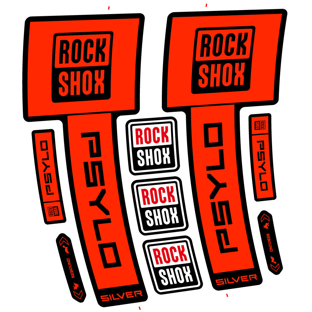 Autocollant RockShox Psylo Silver 2025, Fourche 29, Autocollant Vélo vinyle