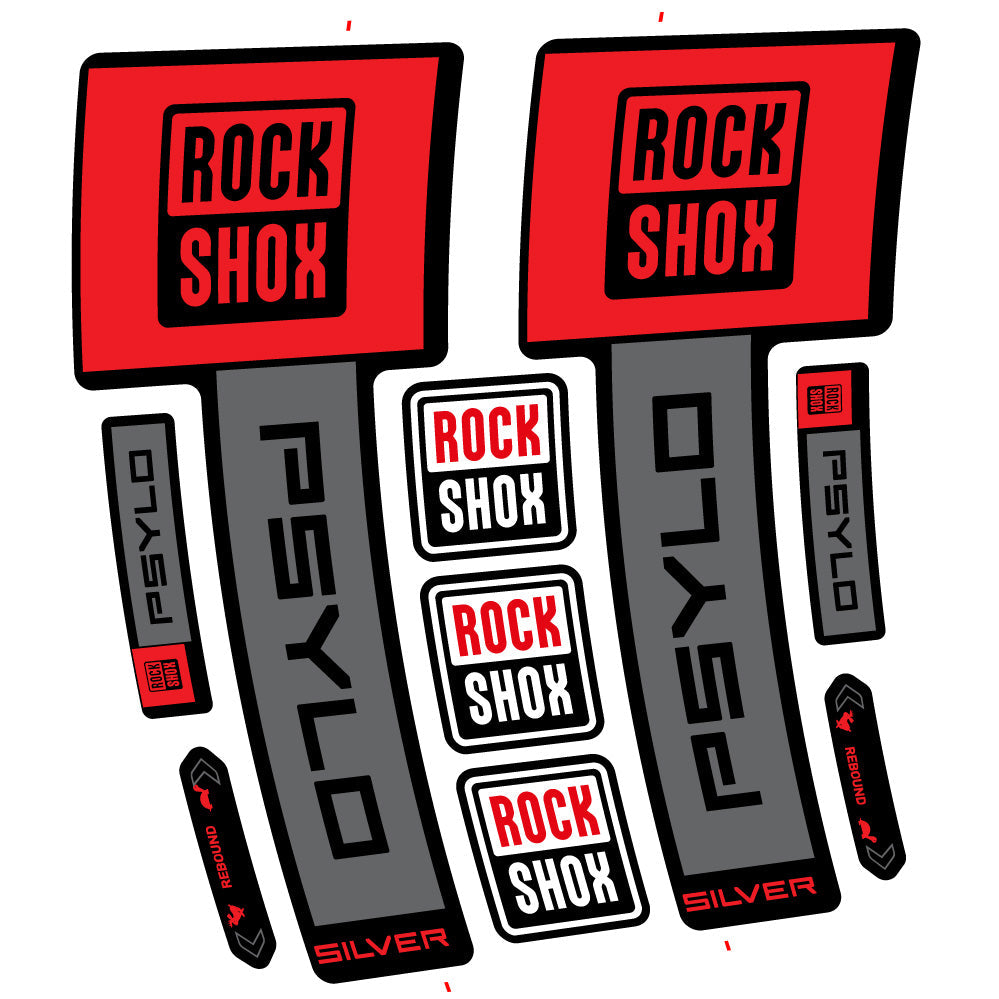 Autocollant RockShox Psylo Silver 2025, Fourche 29, Autocollant Vélo vinyle