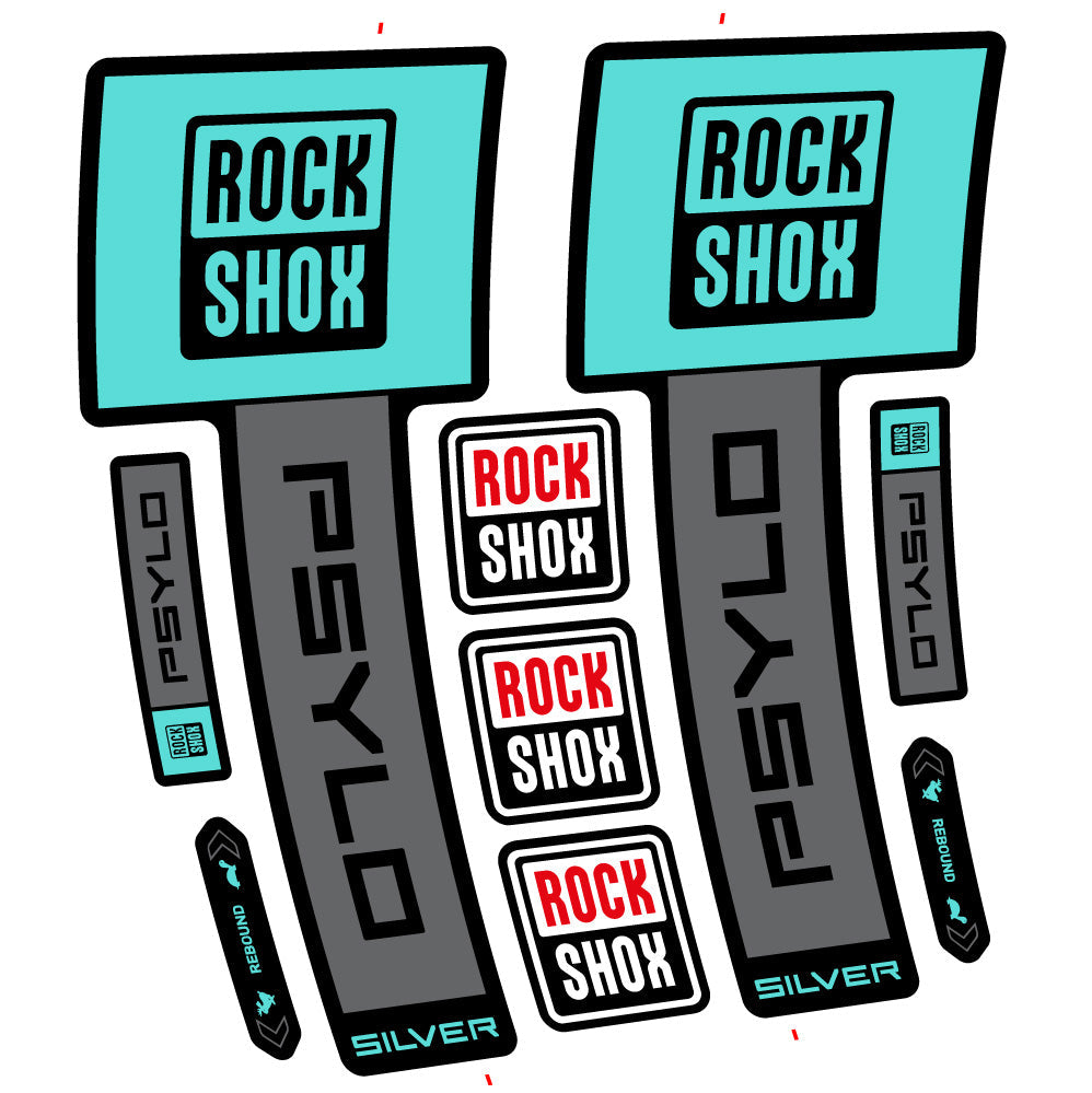 Autocollant RockShox Psylo Silver 2025, Fourche 29, Autocollant Vélo vinyle