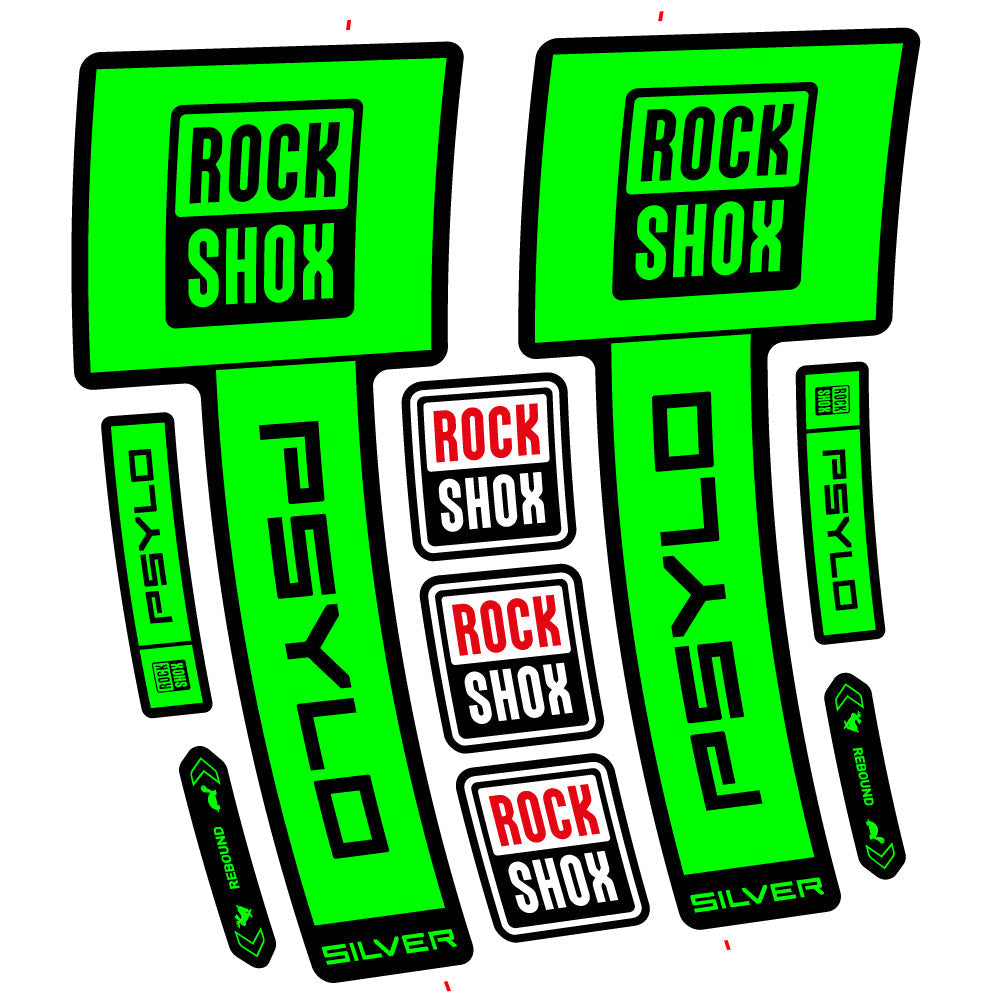 Autocollant RockShox Psylo Silver 2025, Fourche 29, Autocollant Vélo vinyle