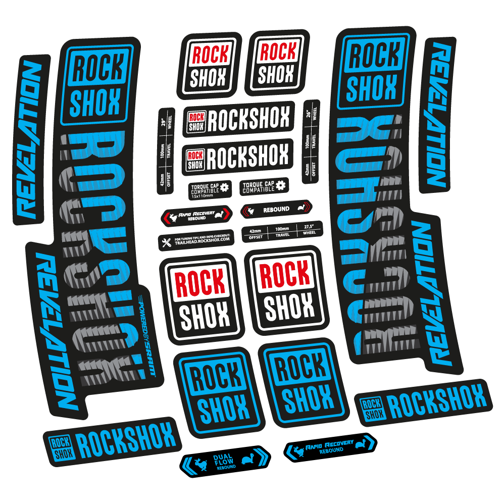 Autocollant Rock Shox Revelation 2018, Vélo Fourche, vinyle autocollant
