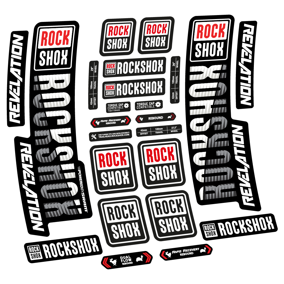Autocollant Rock Shox Revelation 2018, Vélo Fourche, vinyle autocollant