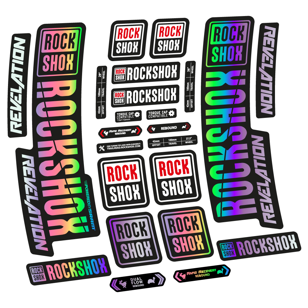Autocollant Rock Shox Revelation 2018, Vélo Fourche, vinyle autocollant