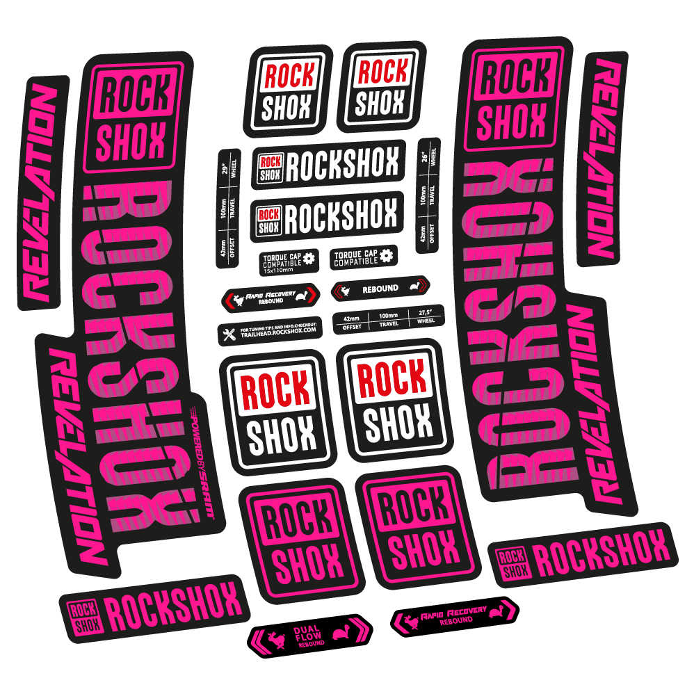 Autocollant Rock Shox Revelation 2018, Vélo Fourche, vinyle autocollant
