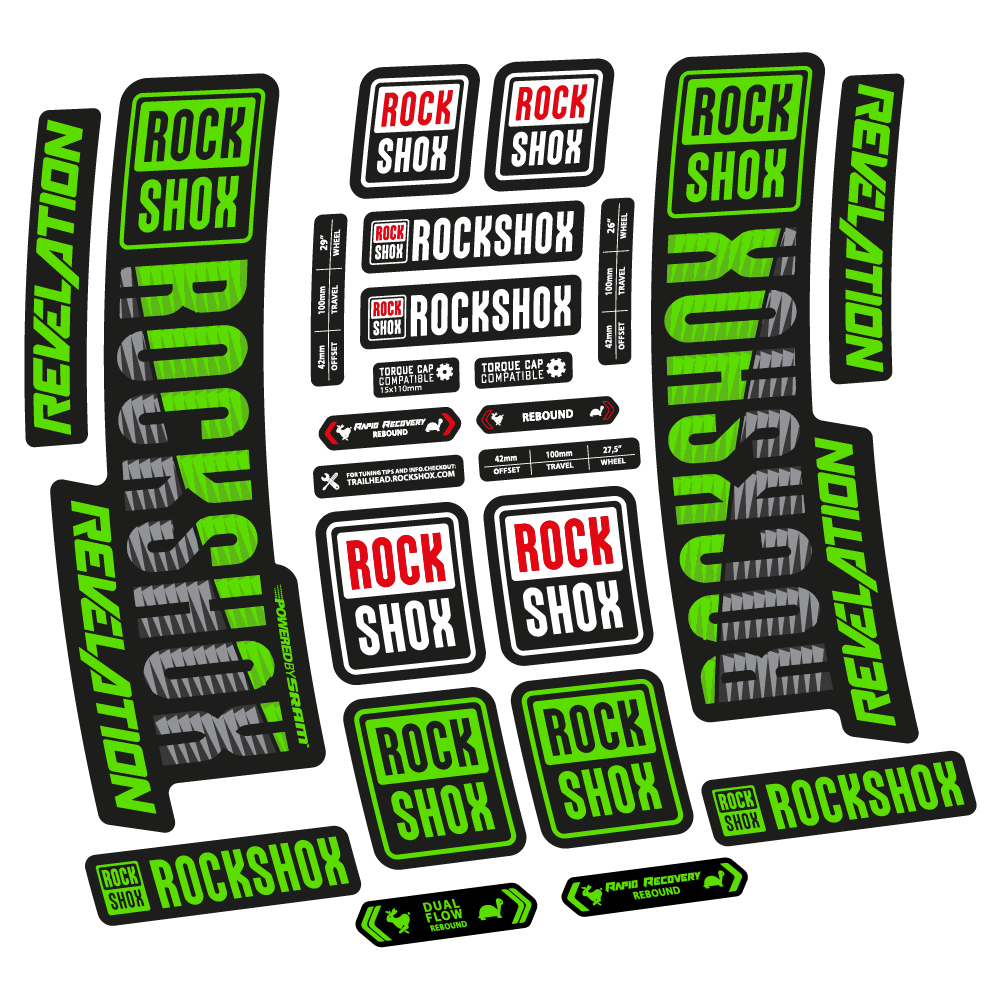 Autocollant Rock Shox Revelation 2018, Vélo Fourche, vinyle autocollant
