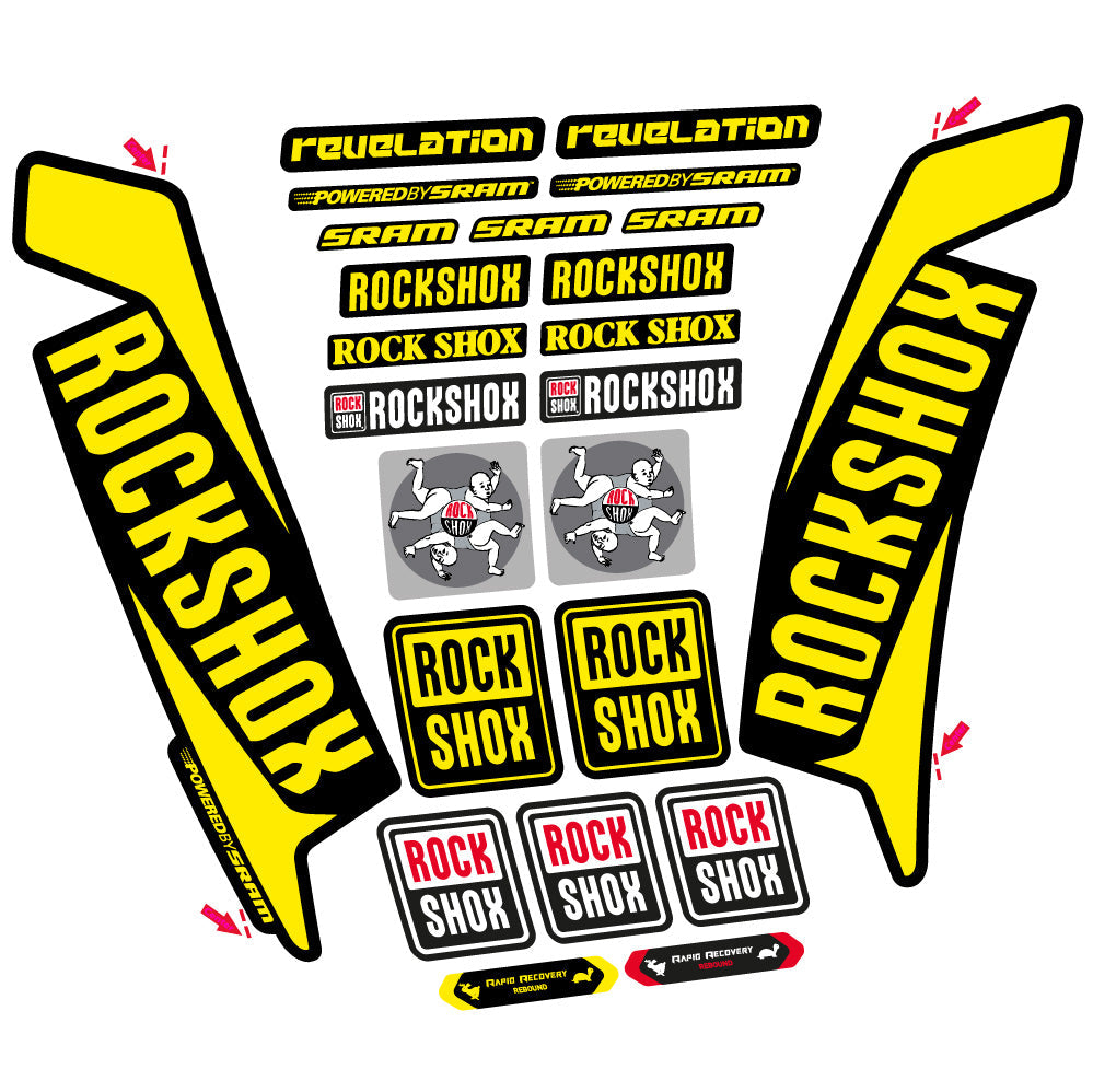 Autocollant Rock Shox Revelation 2016, Fourche 29, Autocollant Vélo vinyle