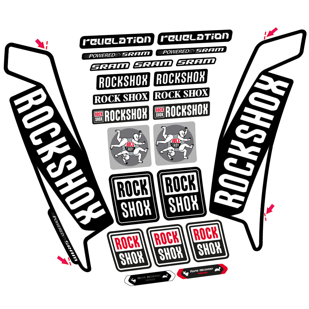 Autocollant Rock Shox Revelation 2016, Fourche 29, Autocollant Vélo vinyle