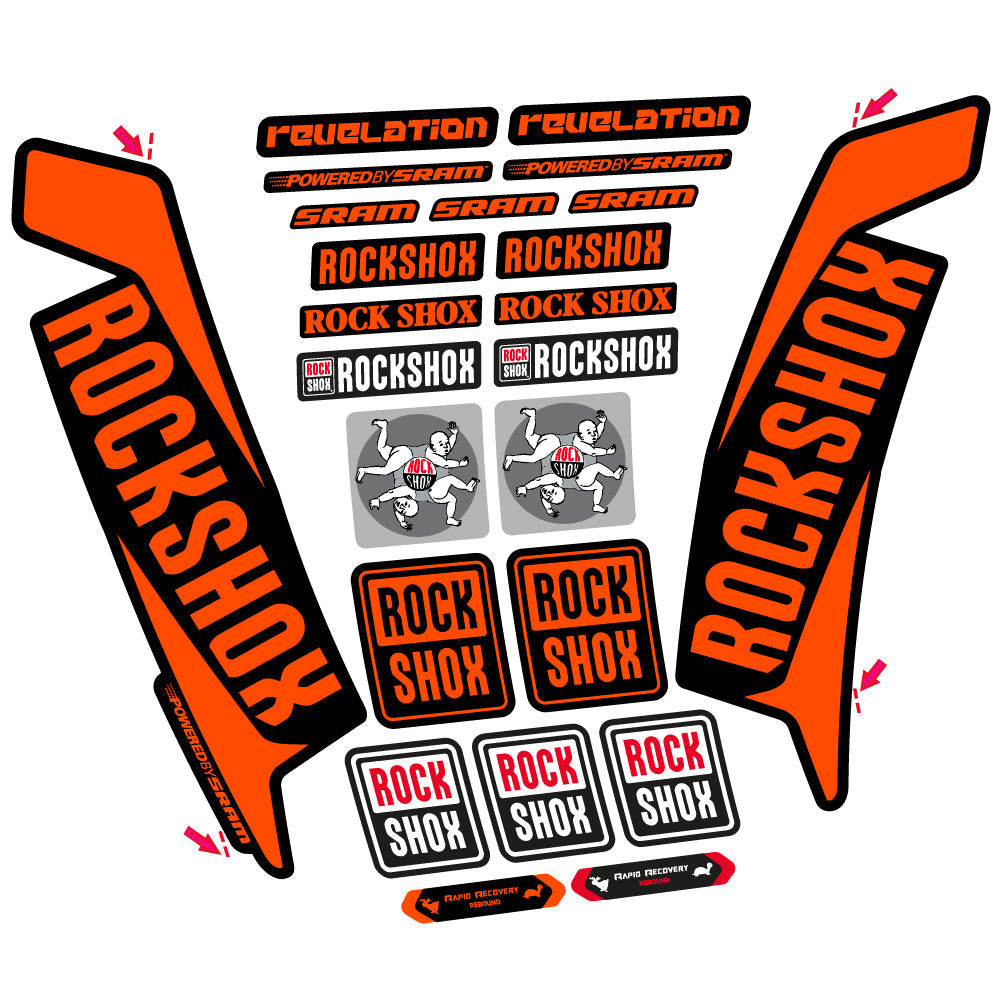 Autocollant Rock Shox Revelation 2016, Fourche 29, Autocollant Vélo vinyle
