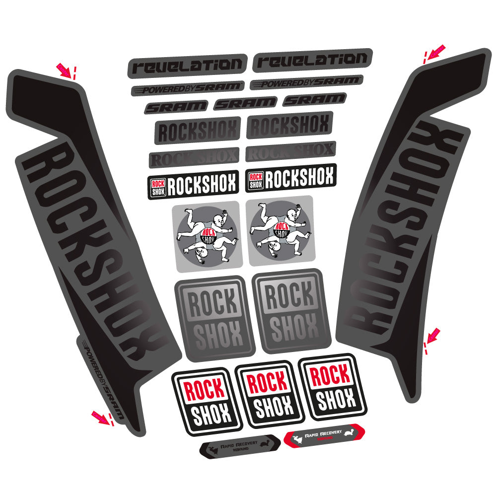 Autocollant Rock Shox Revelation 2016, Fourche 29, Autocollant Vélo vinyle