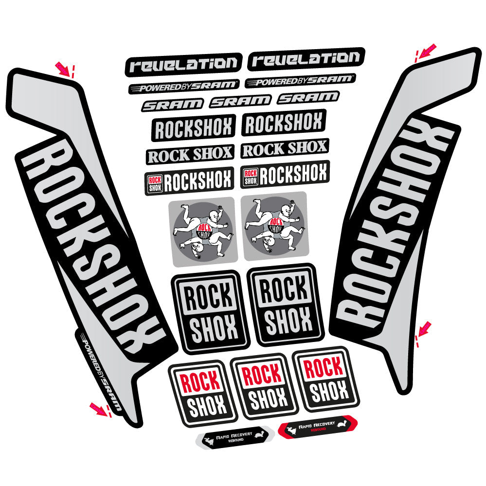 Autocollant Rock Shox Revelation 2016, Fourche 29, Autocollant Vélo vinyle