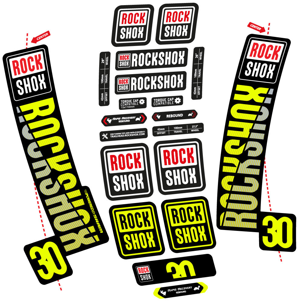 Autocollant Rock Shox TK30 2018, Fourche 29, Autocollant Vélo vinyle