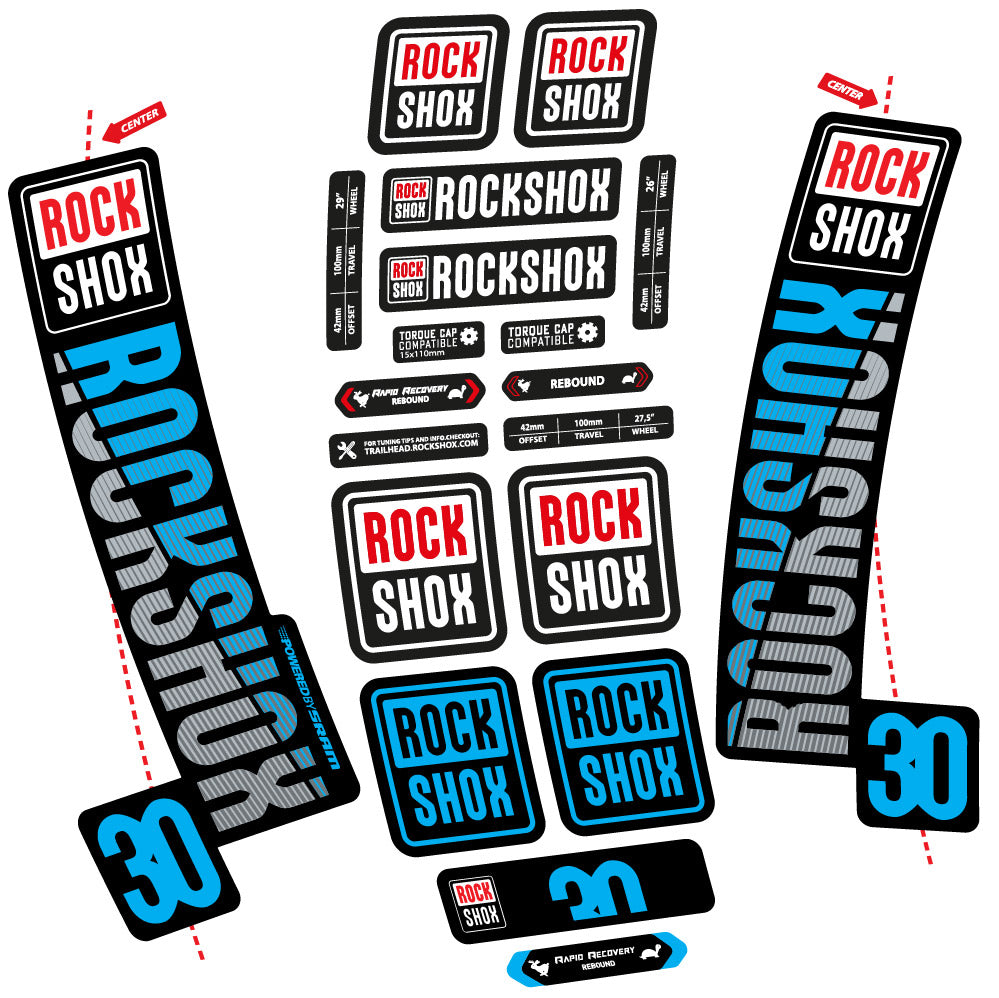 Autocollant Rock Shox TK30 2018, Fourche 29, Autocollant Vélo vinyle
