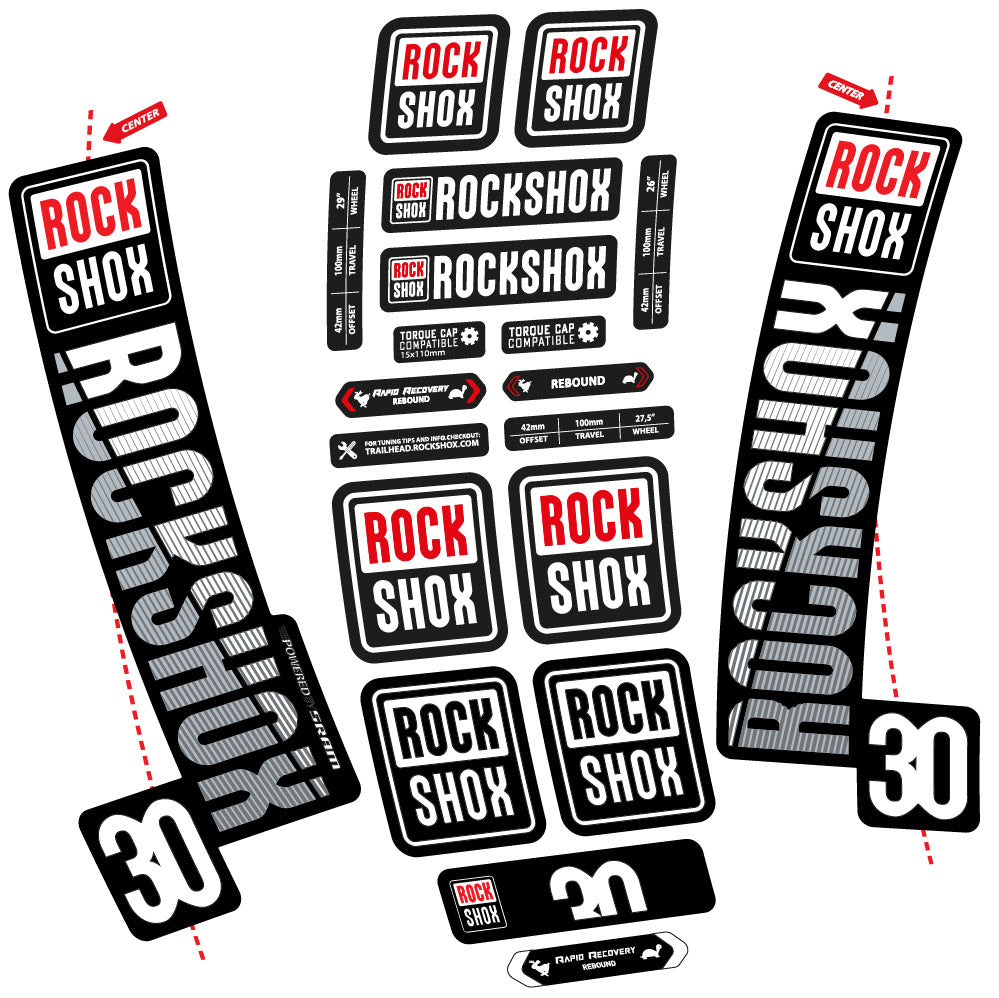 Autocollant Rock Shox TK30 2018, Fourche 29, Autocollant Vélo vinyle