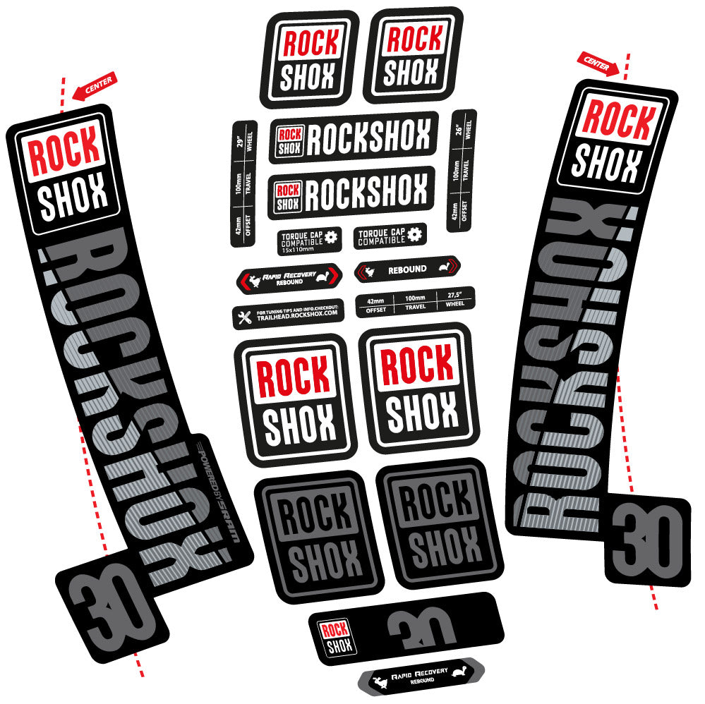 Autocollant Rock Shox TK30 2018, Fourche 29, Autocollant Vélo vinyle