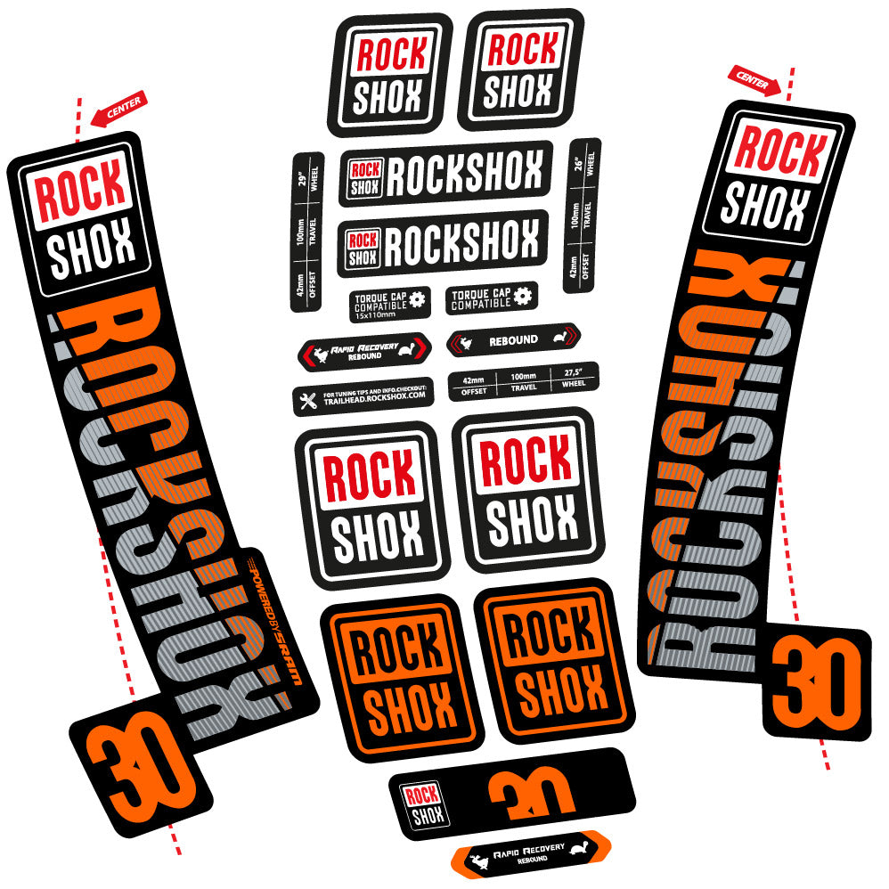 Autocollant Rock Shox TK30 2018, Fourche 29, Autocollant Vélo vinyle