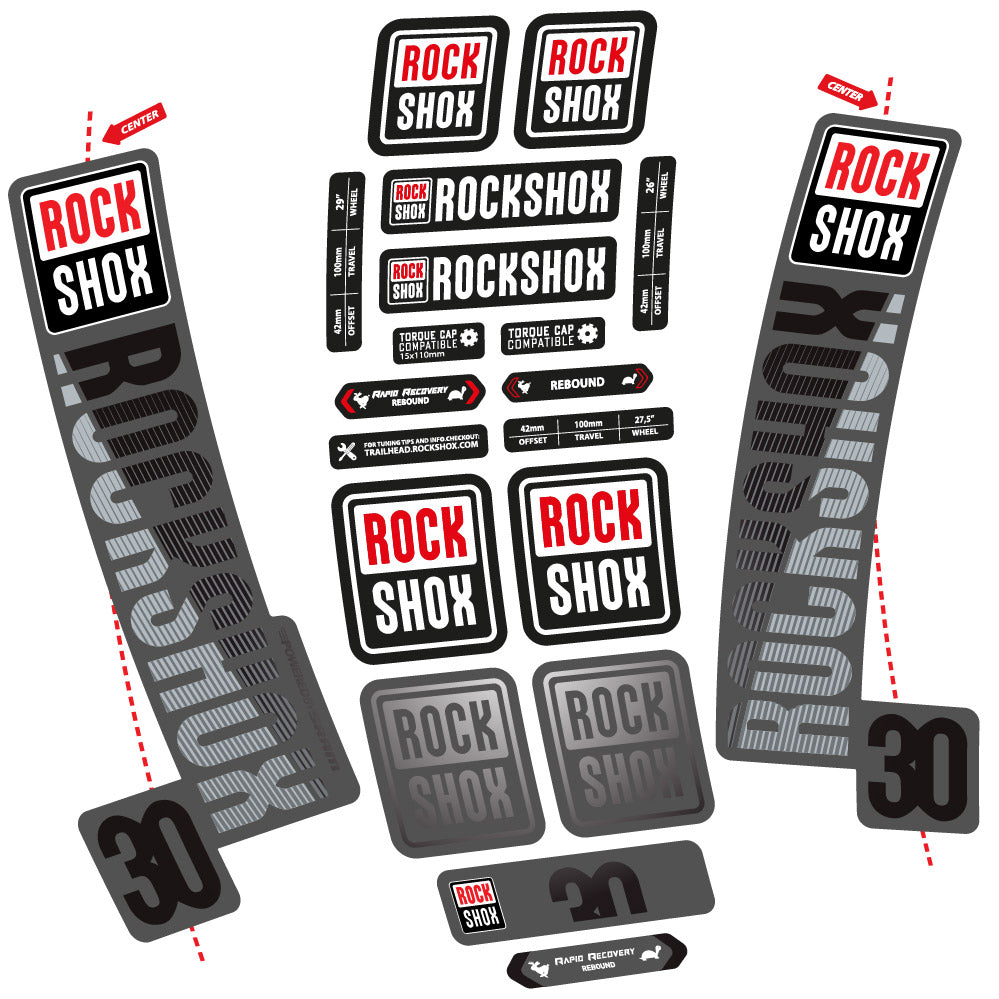 Autocollant Rock Shox TK30 2018, Fourche 29, Autocollant Vélo vinyle