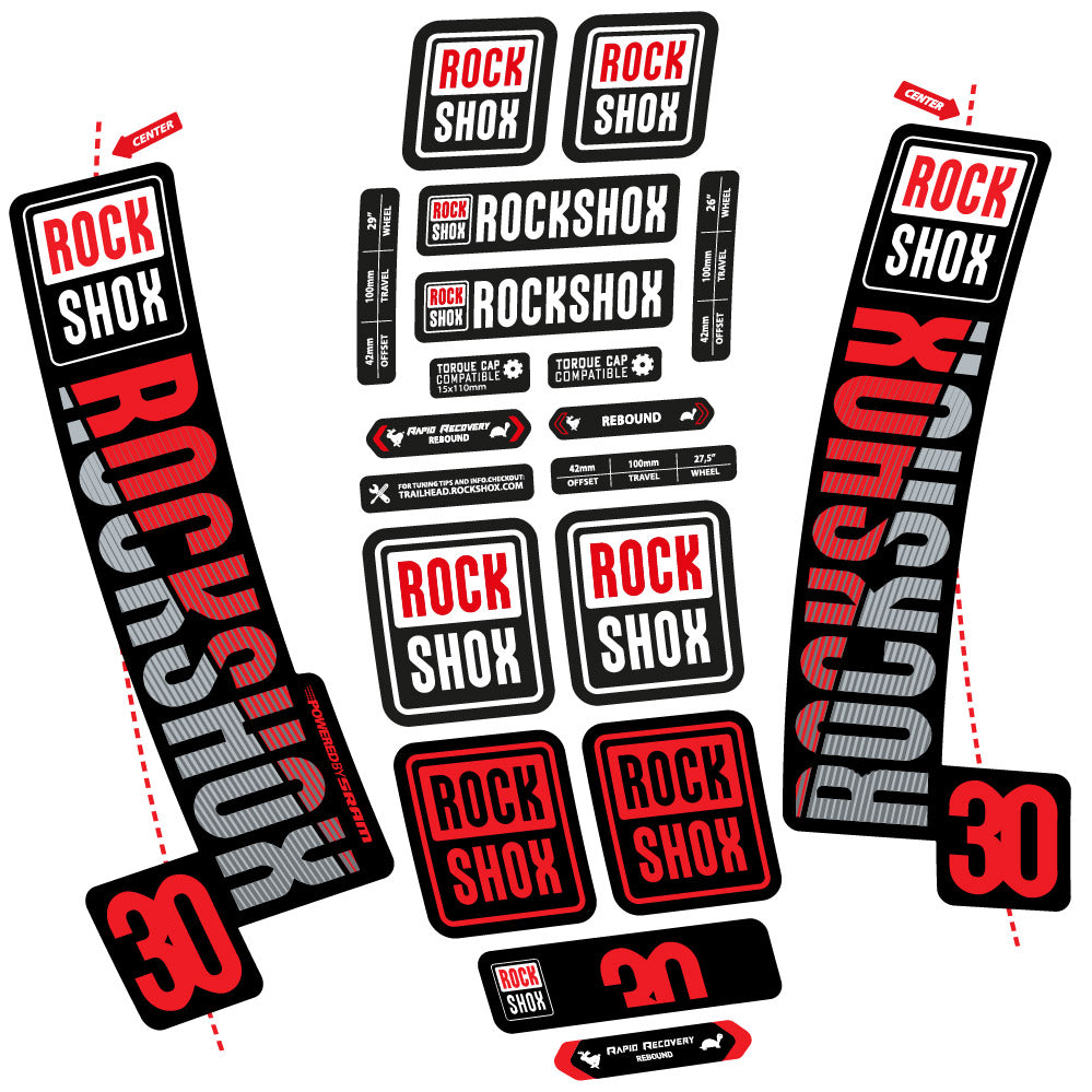 Autocollant Rock Shox TK30 2018, Fourche 29, Autocollant Vélo vinyle