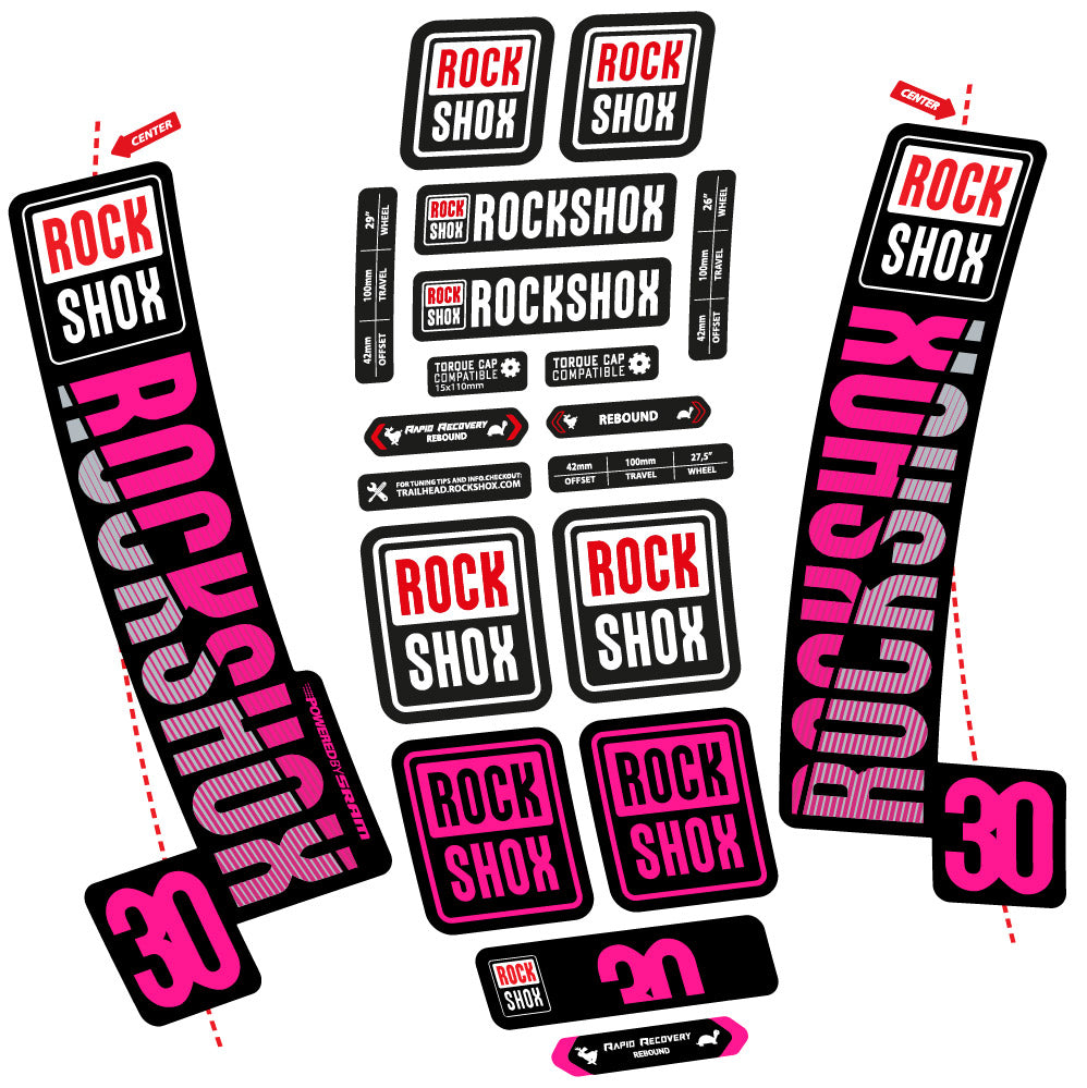 Autocollant Rock Shox TK30 2018, Fourche 29, Autocollant Vélo vinyle