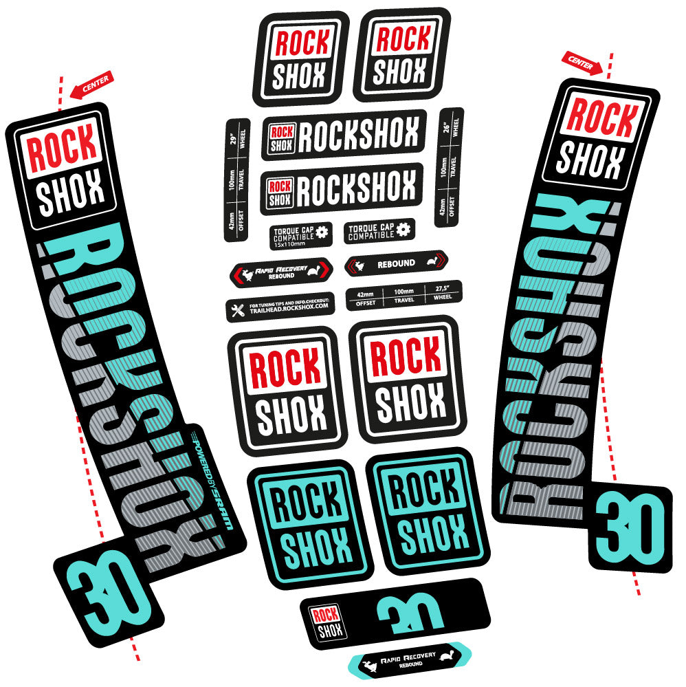 Autocollant Rock Shox TK30 2018, Fourche 29, Autocollant Vélo vinyle