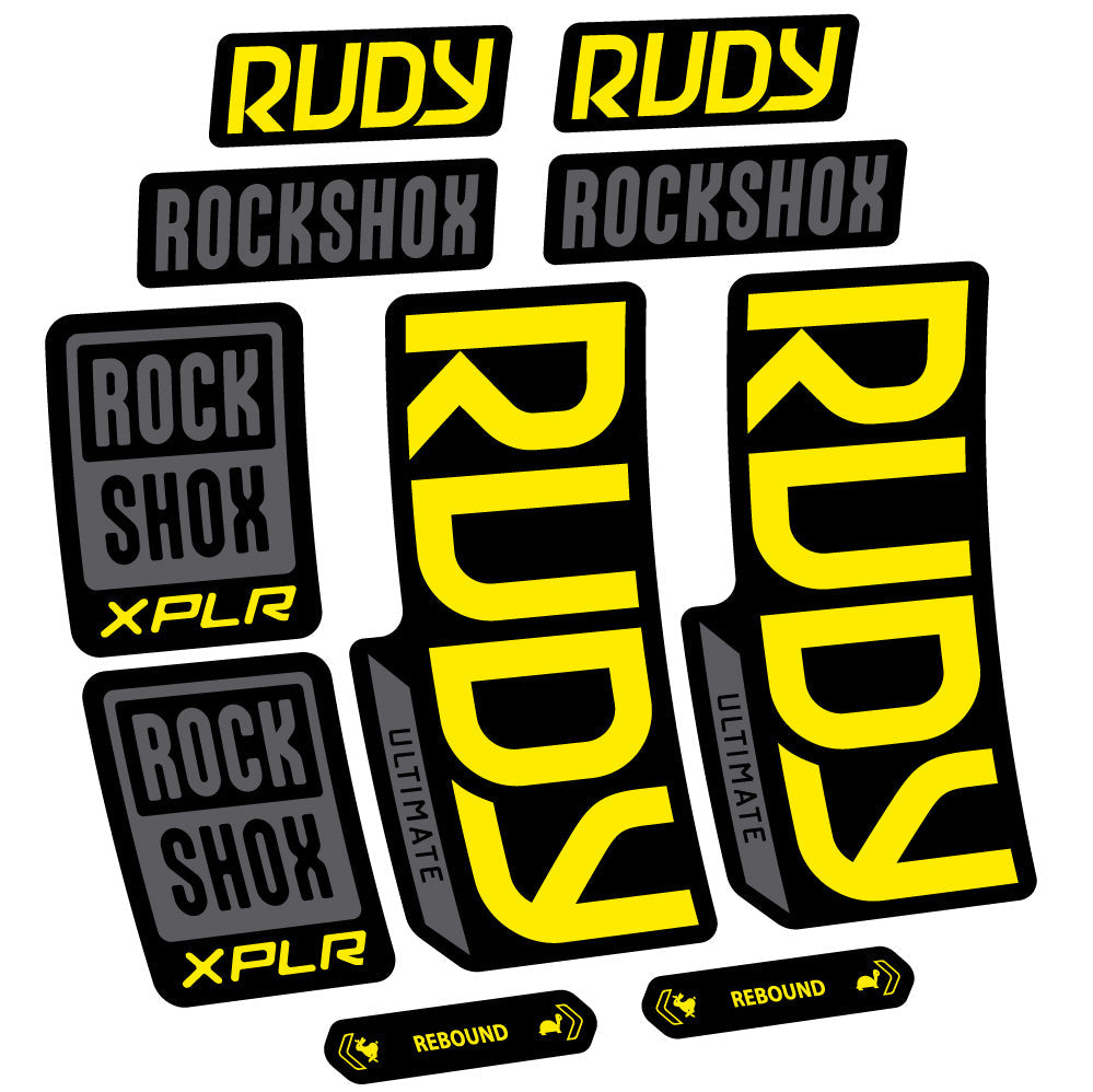 Autocollant RockShox Rudy Ultimate, Fourche 29, Autocollant vélo vinyle
