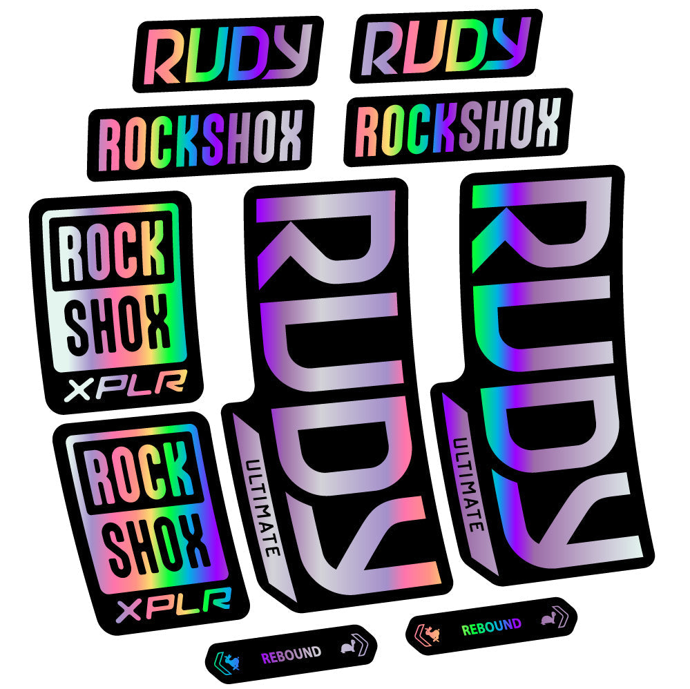 Autocollant RockShox Rudy Ultimate, Fourche 29, Autocollant vélo vinyle