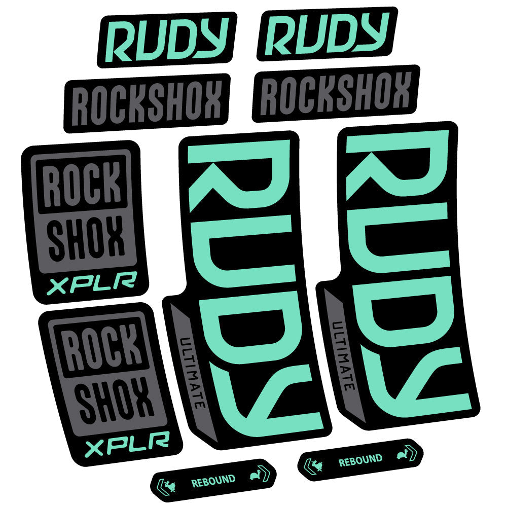 Autocollant RockShox Rudy Ultimate, Fourche 29, Autocollant vélo vinyle